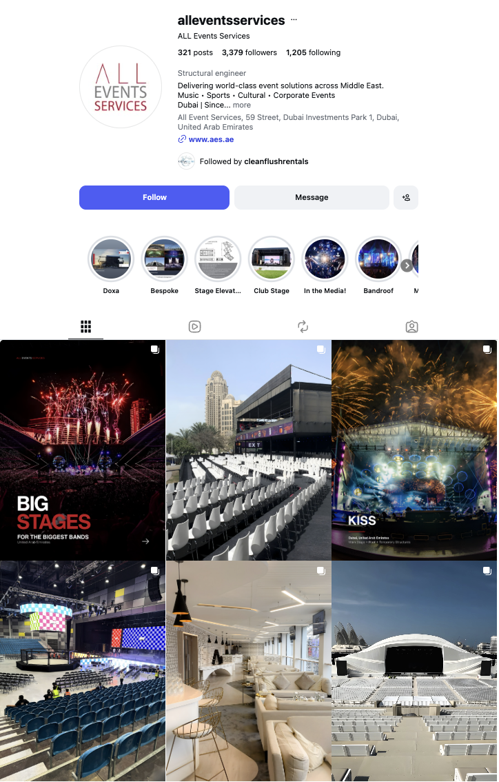 ALL Events Services Instagram profile and recent posts